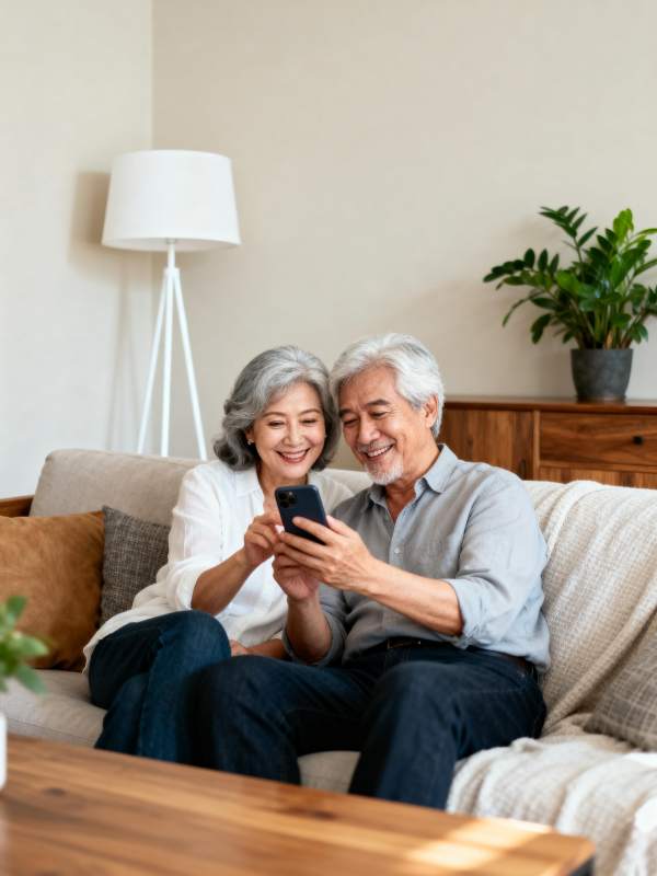 温馨共赏手机时光图片