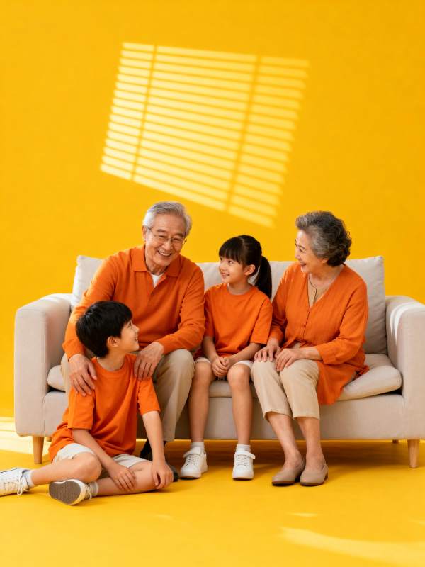 温馨一家四口合影图片