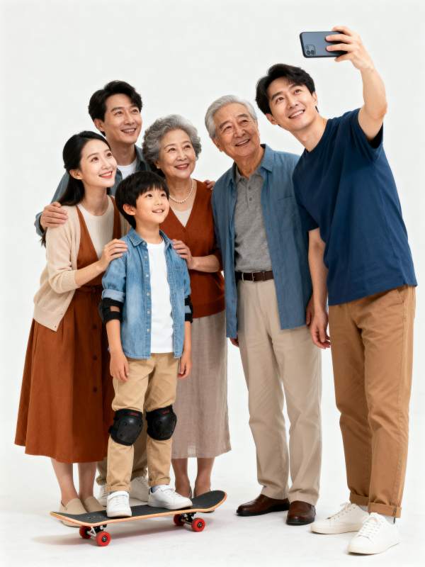 三代同堂乐融融图片