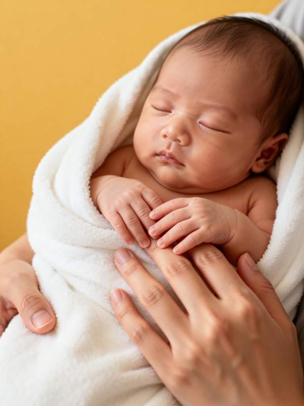 婴儿安睡 母爱守护图片