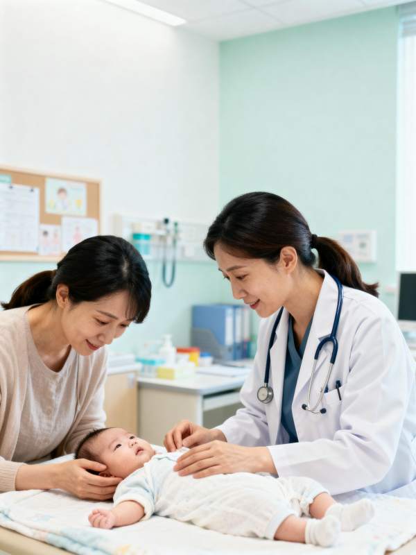 医生检查婴儿健康图片