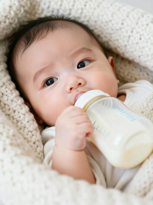 宝宝喝奶温馨瞬间图片