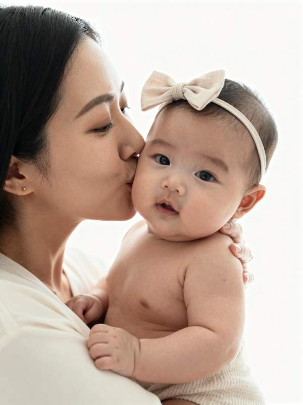 母爱亲吻瞬间图片