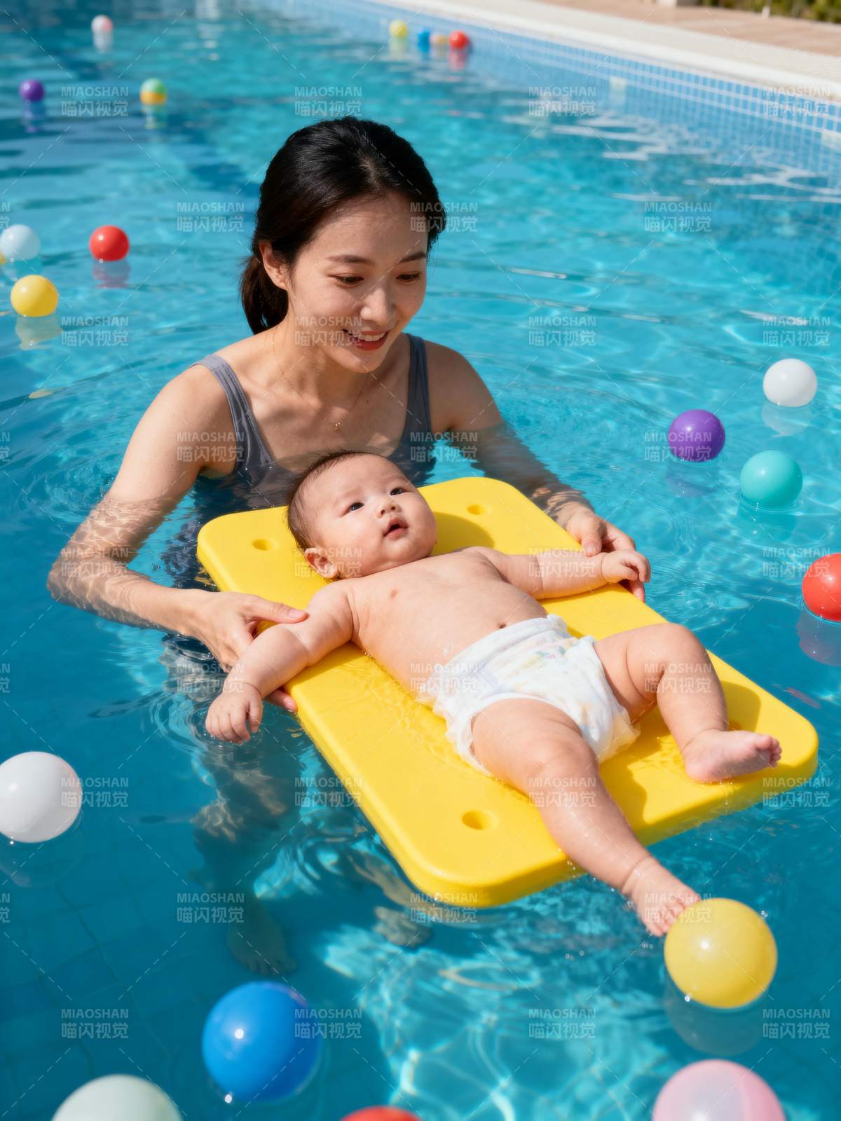 宝宝泳池初体验图片