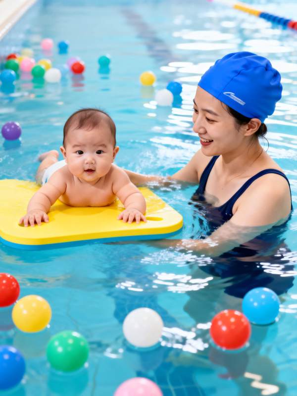 宝宝泳池初体验图片