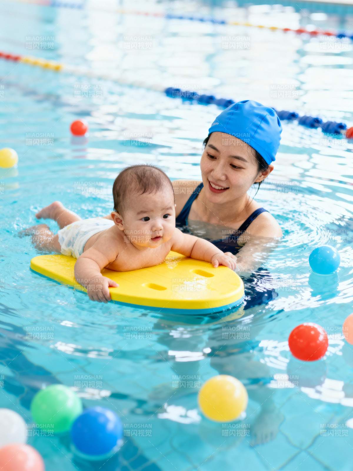 宝宝游泳初体验图片