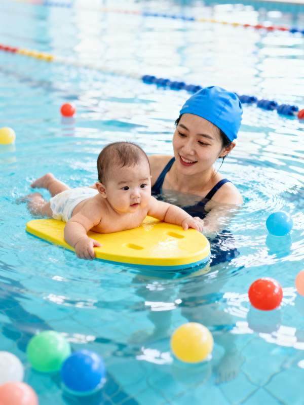 宝宝游泳初体验图片
