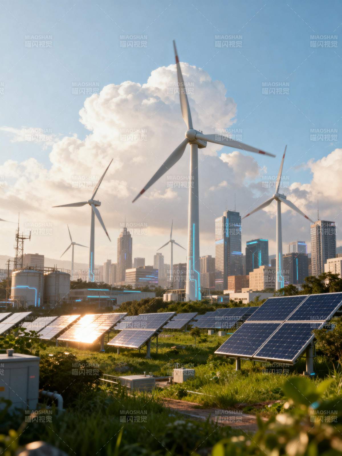 绿色能源城市景观图片