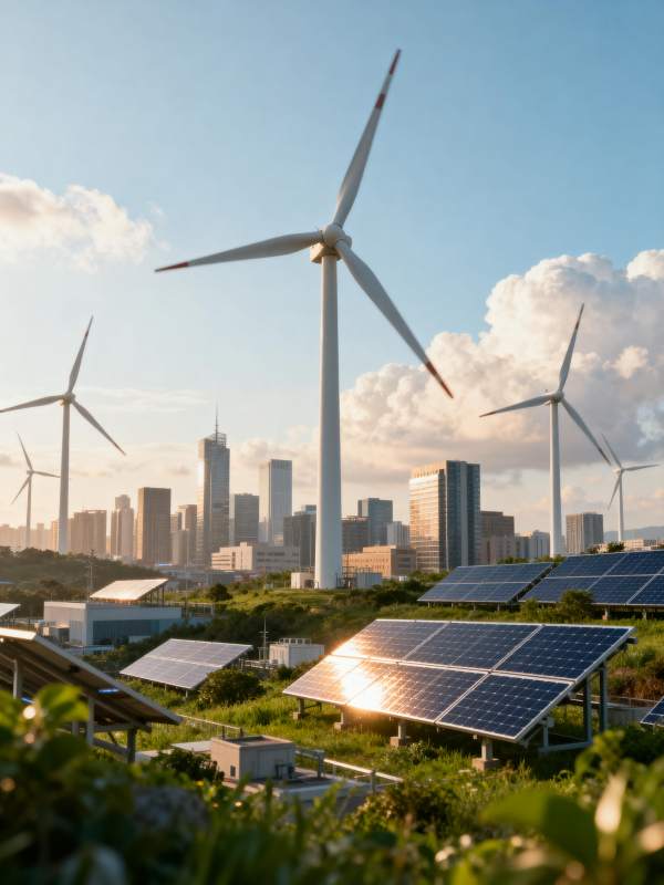 绿色能源城市风光图片