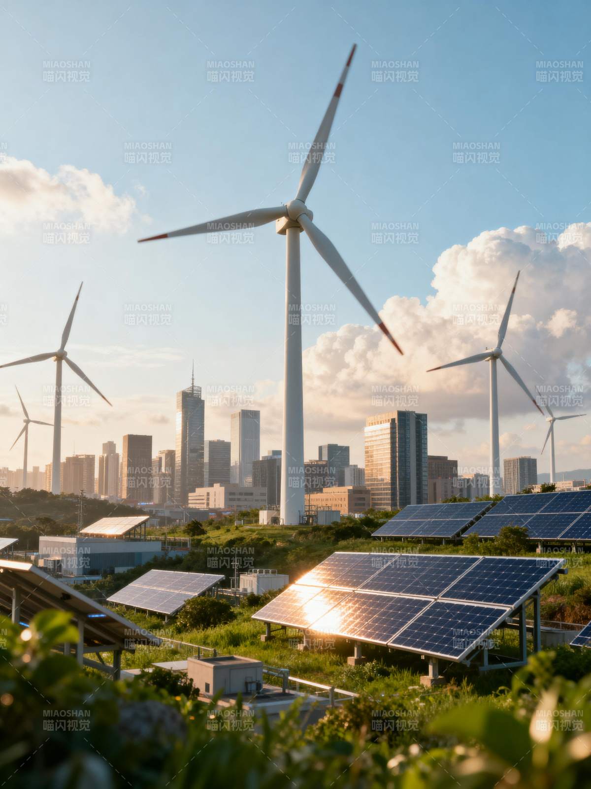 绿色能源城市风光图片