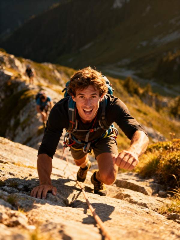 攀岩者勇攀高峰图片