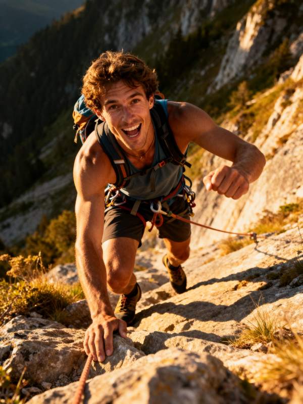 攀岩者勇攀高峰图片