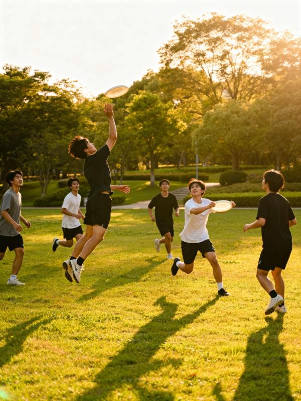 公园飞盘乐图片