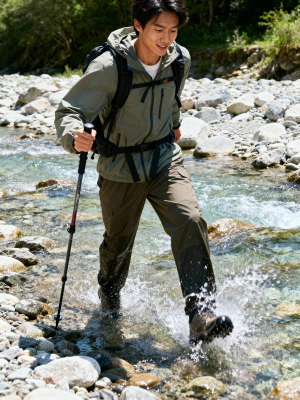徒步穿越溪流图片