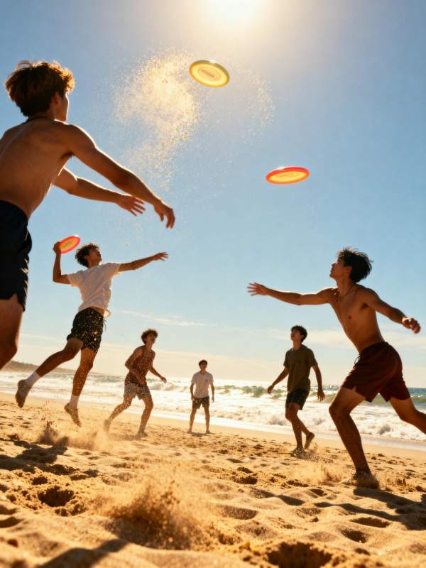 沙滩飞盘狂欢图片