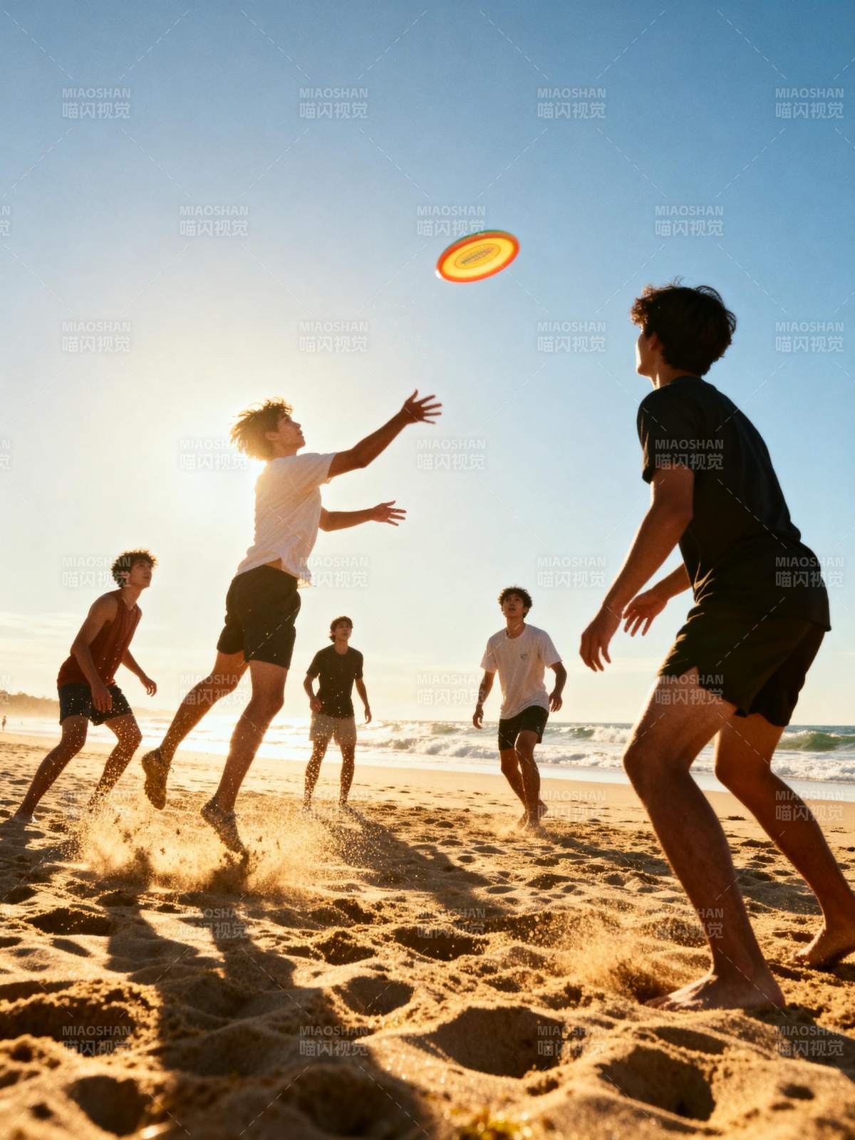 沙滩飞盘乐图片
