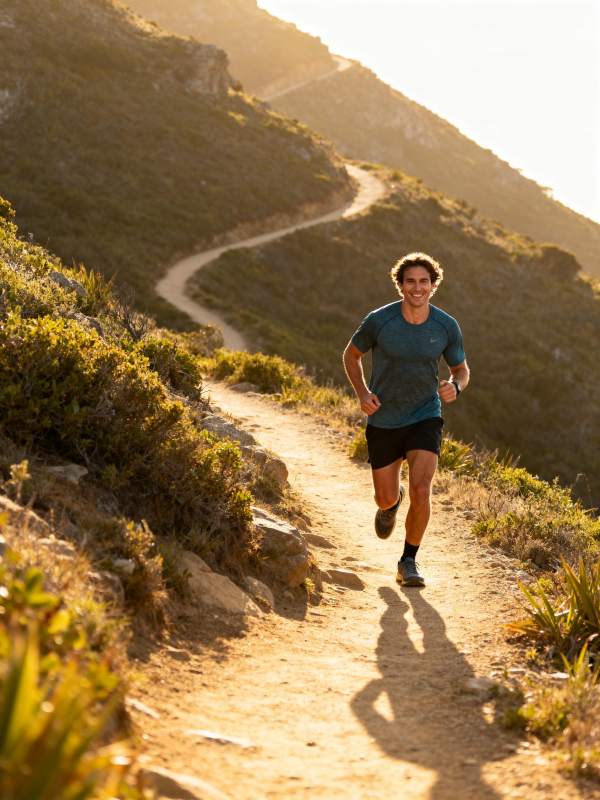 山径奔跑 阳光相伴图片