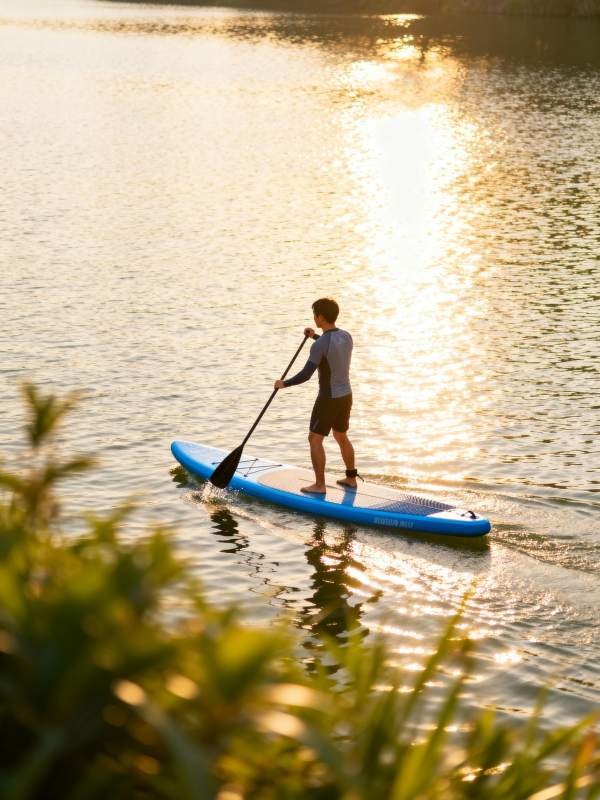 夕阳下划桨板图片