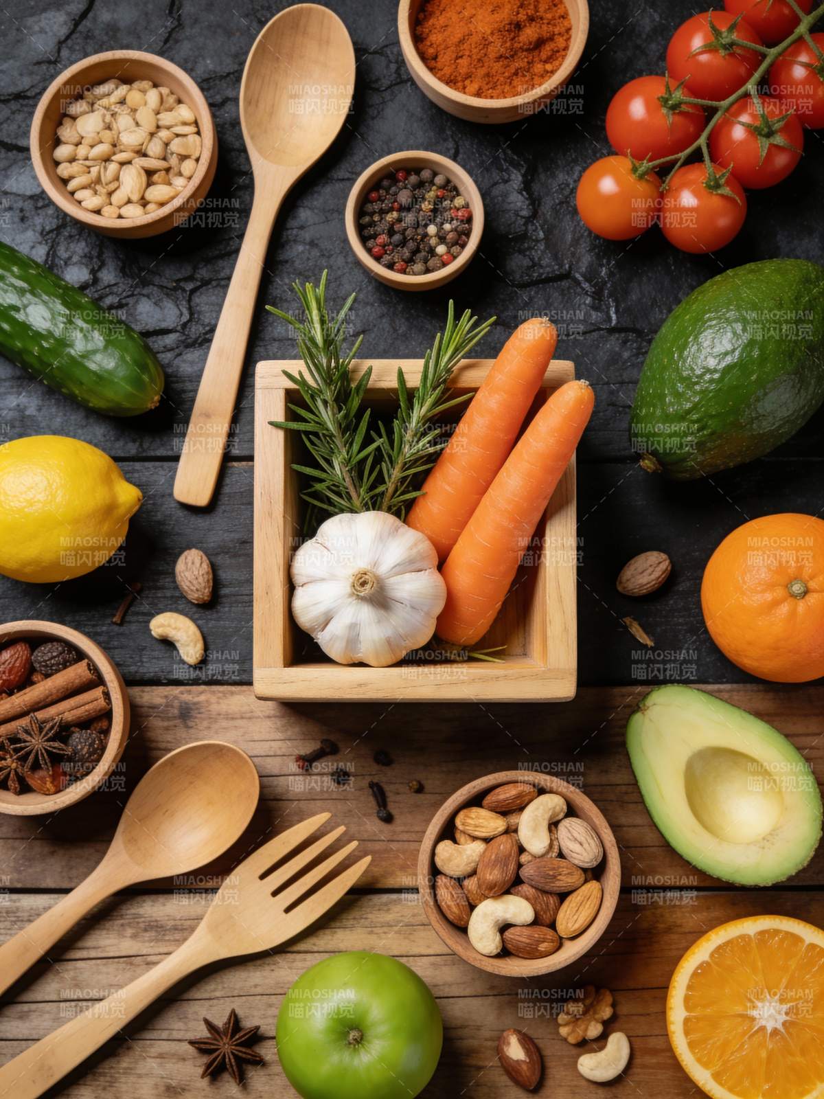 新鲜食材拼盘图片