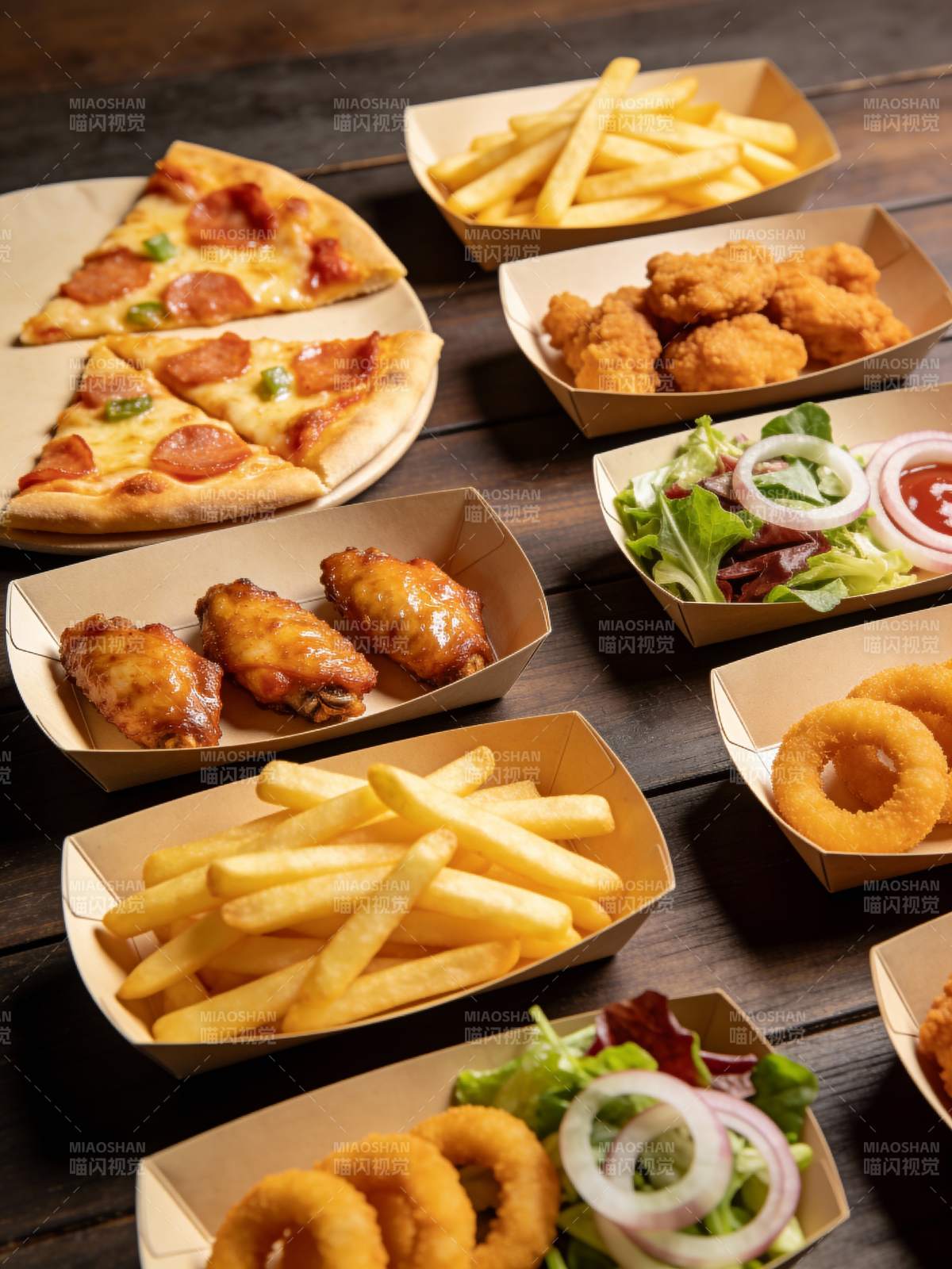 美味快餐拼盘图片