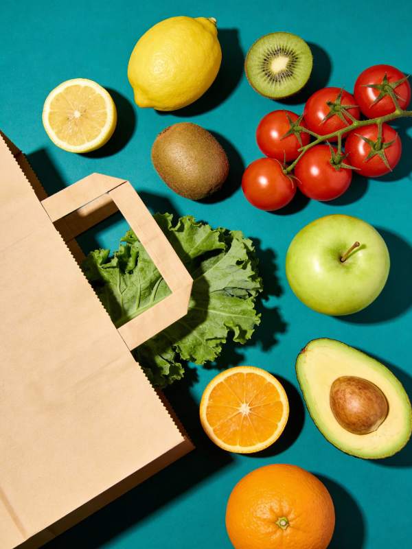 新鲜蔬果购物袋图片