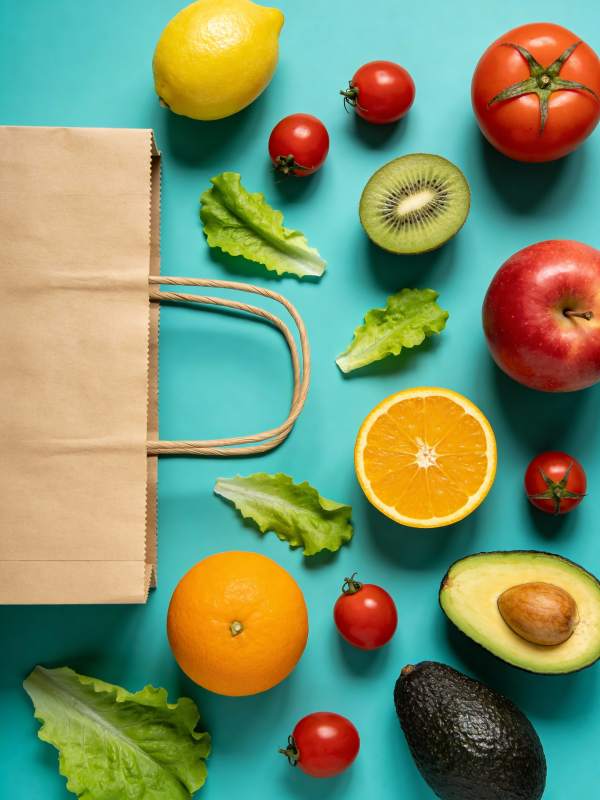 新鲜果蔬购物袋图片