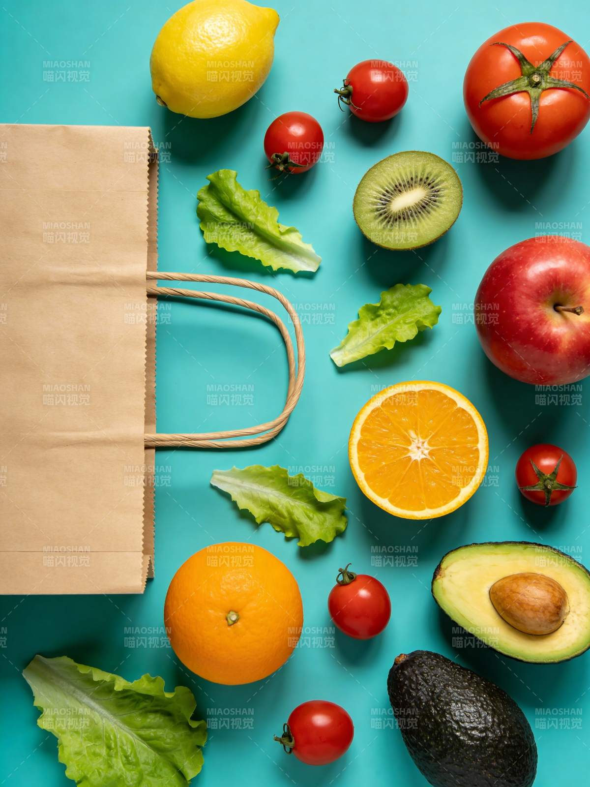 新鲜果蔬购物袋图片