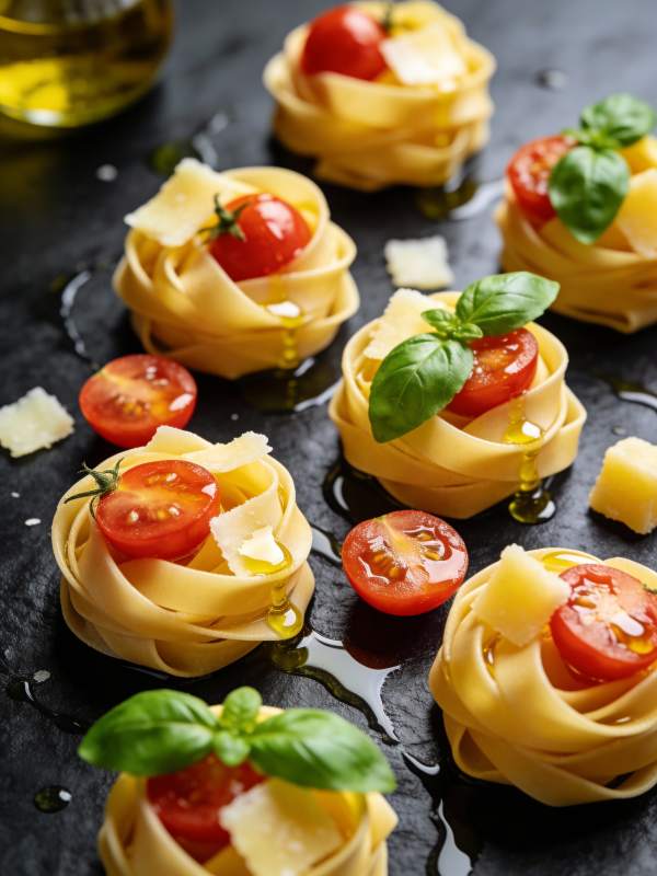 意式面卷配番茄图片