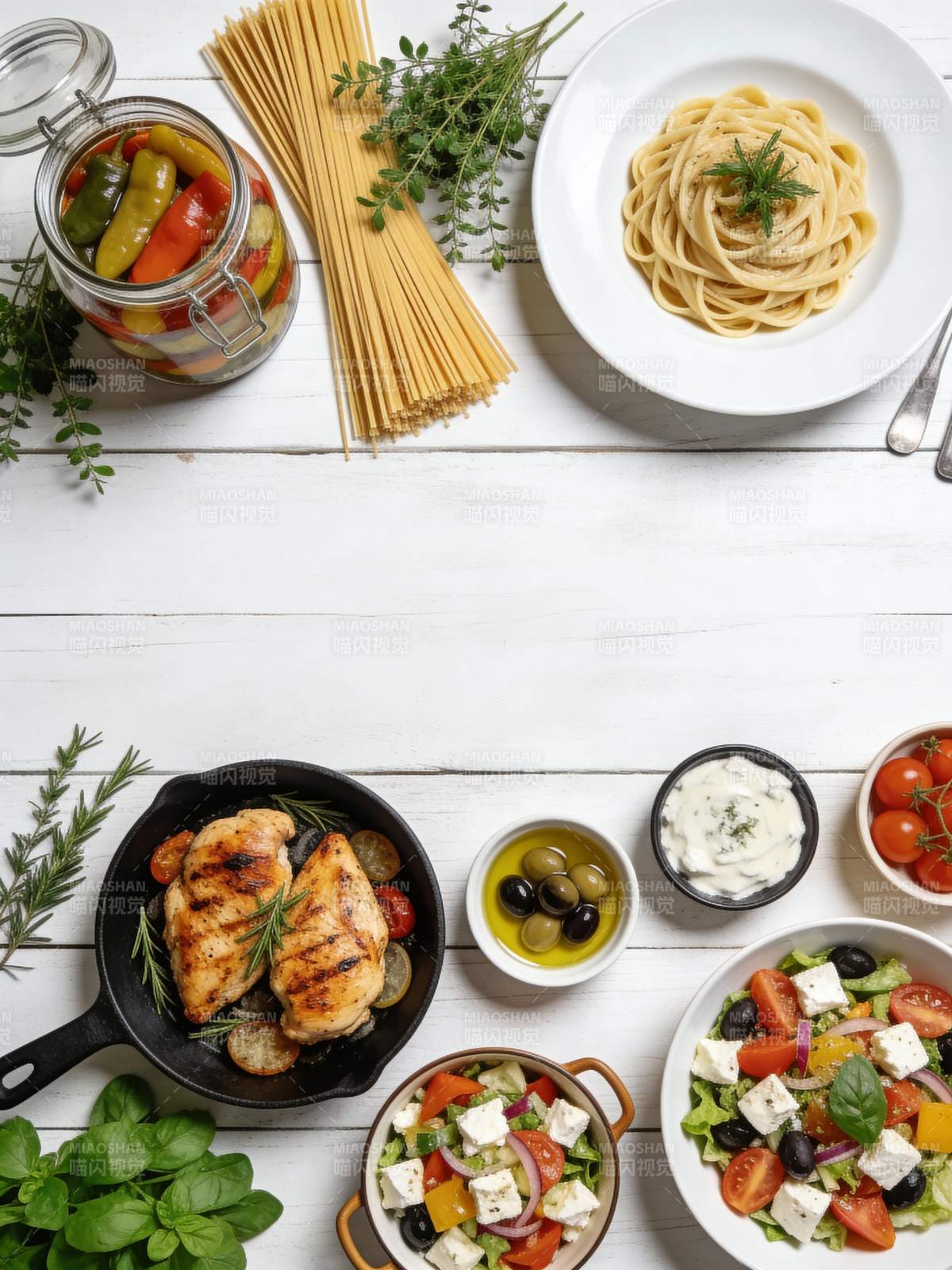 地中海风味美食拼盘图片