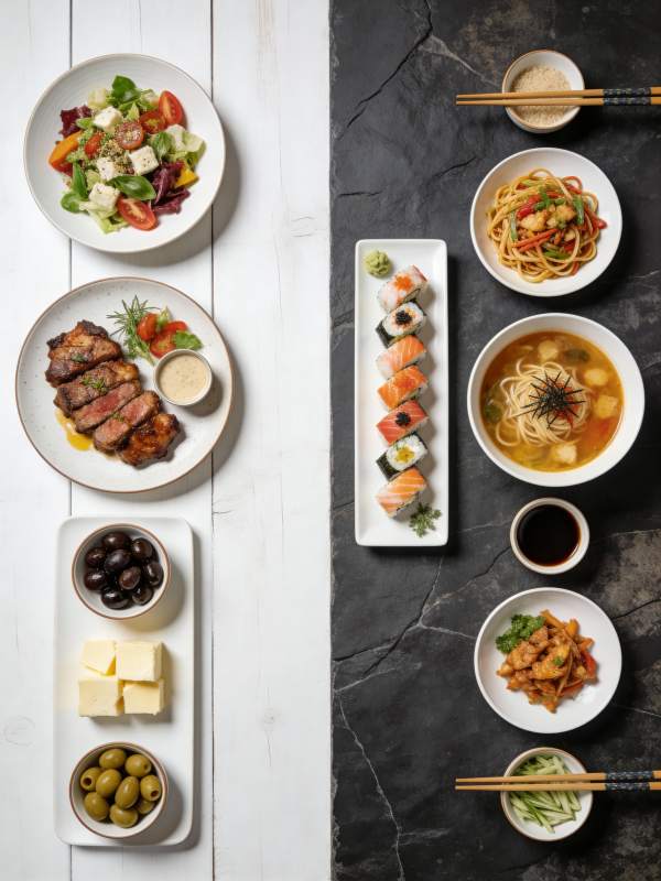 美食盛宴 中西合璧图片