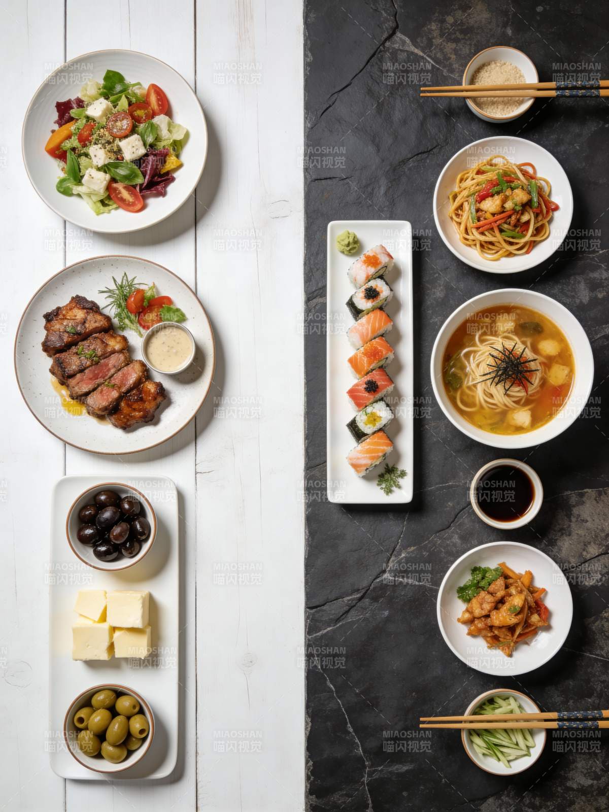 美食盛宴 中西合璧图片