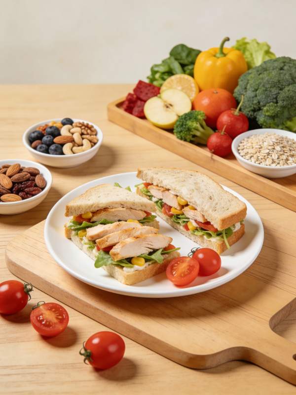健康鸡肉三明治图片