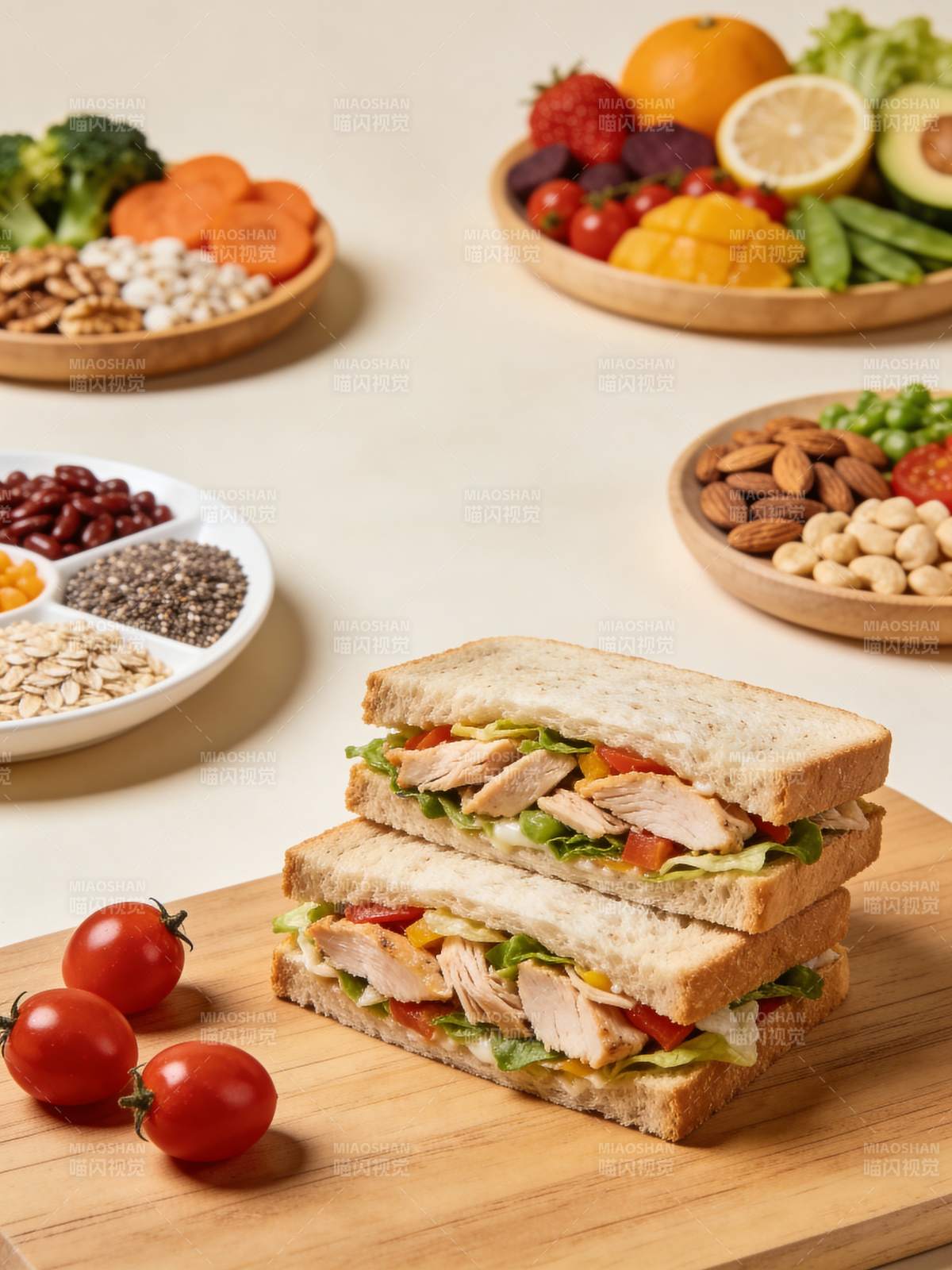 美味三明治拼盘图片