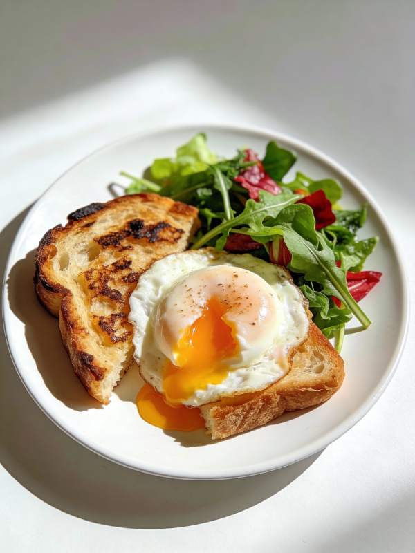煎蛋吐司配沙拉图片