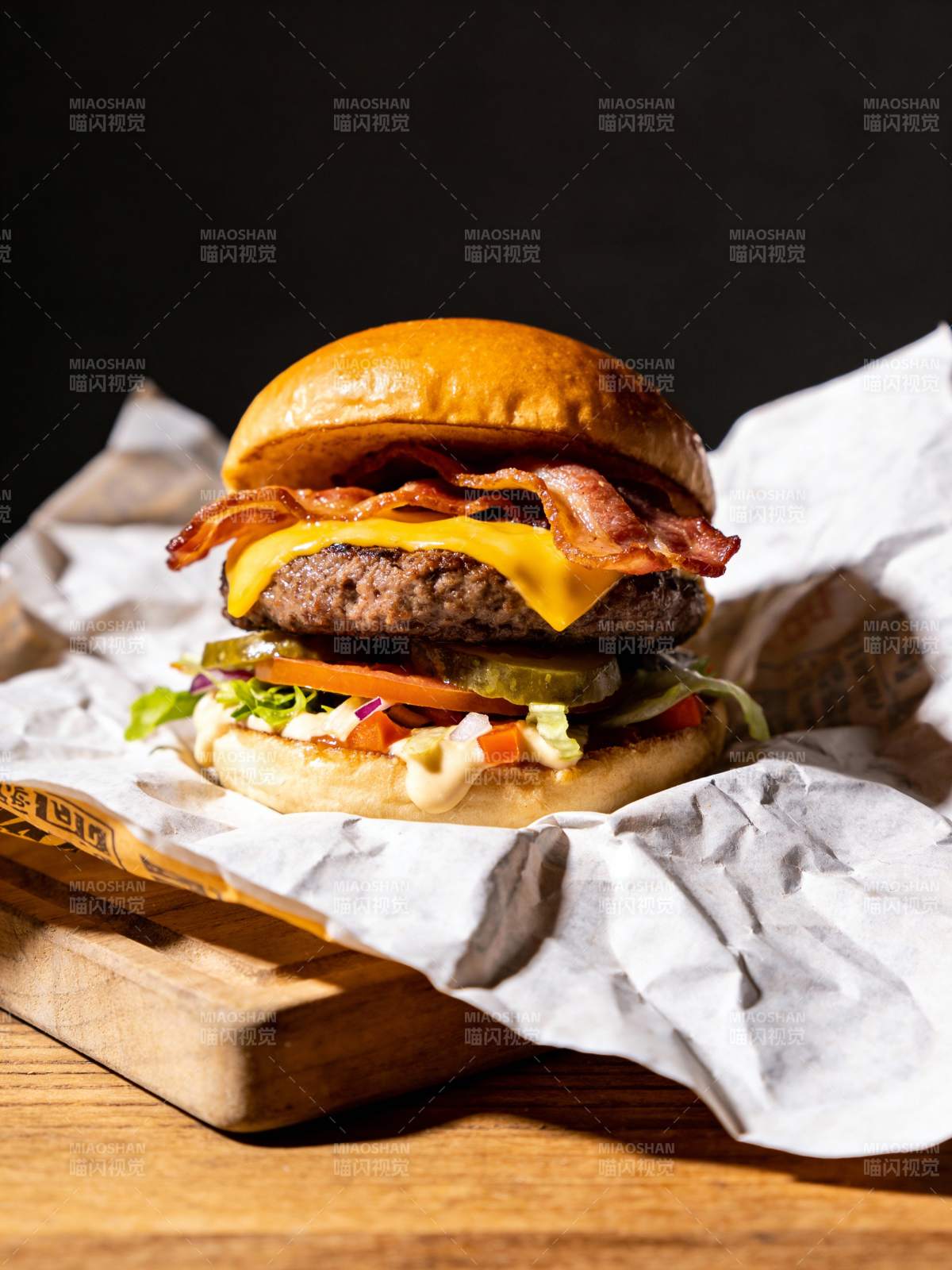 美味汉堡特写图片