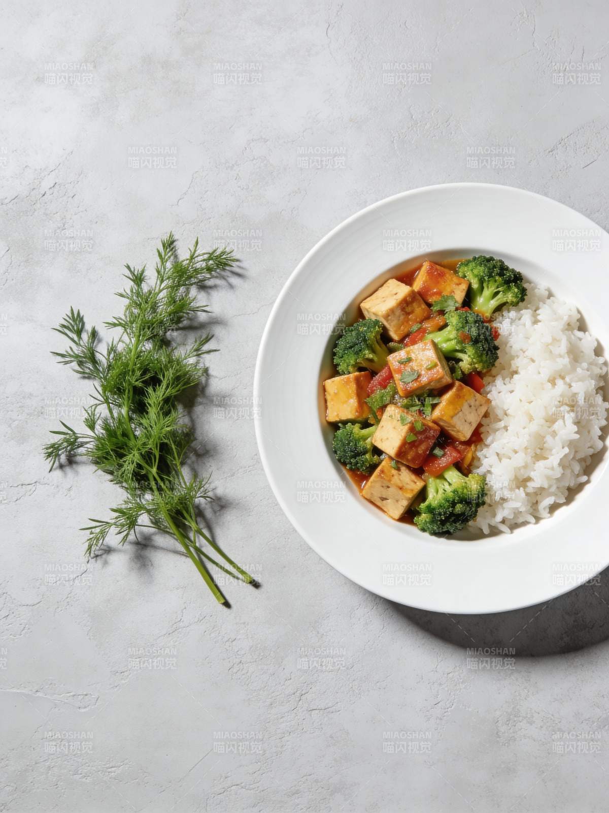 豆腐西兰花饭图片