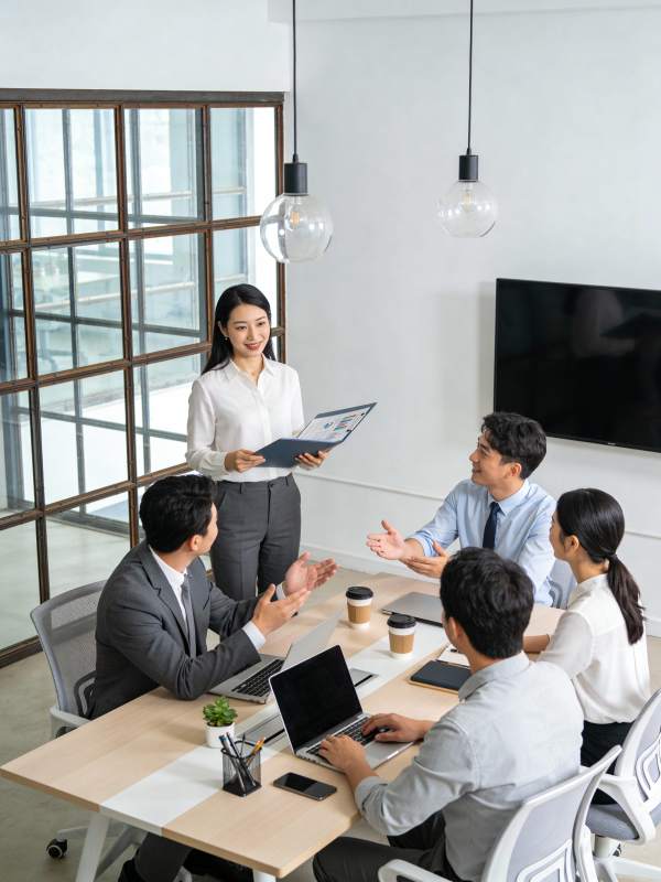 团队会议讨论中图片