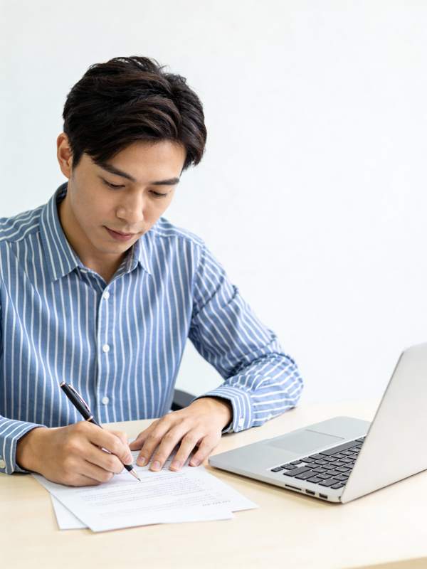 专注工作 认真书写图片