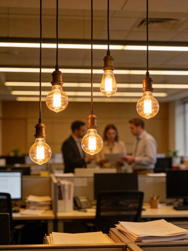 办公室的温暖灯光图片