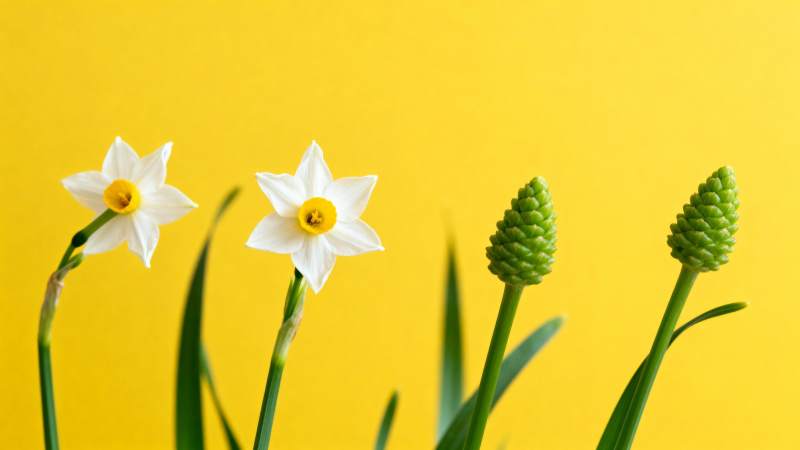 黄底白花迎春绽放图片