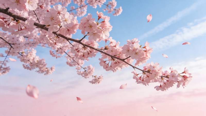 樱花纷飞春意浓图片