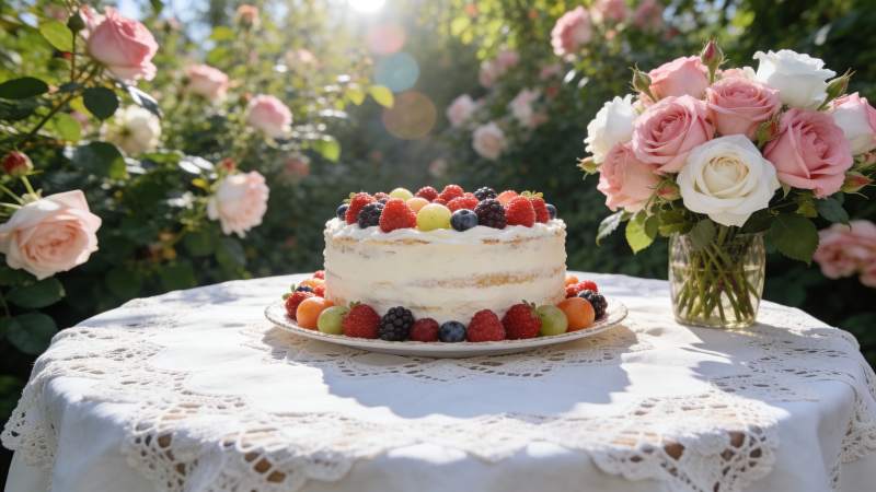 花间果味蛋糕图片