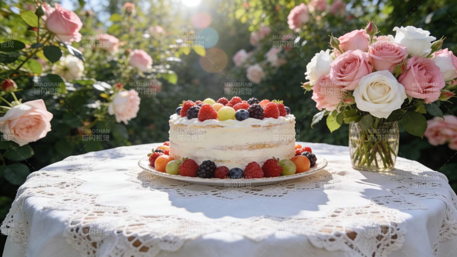 花间果味蛋糕图片