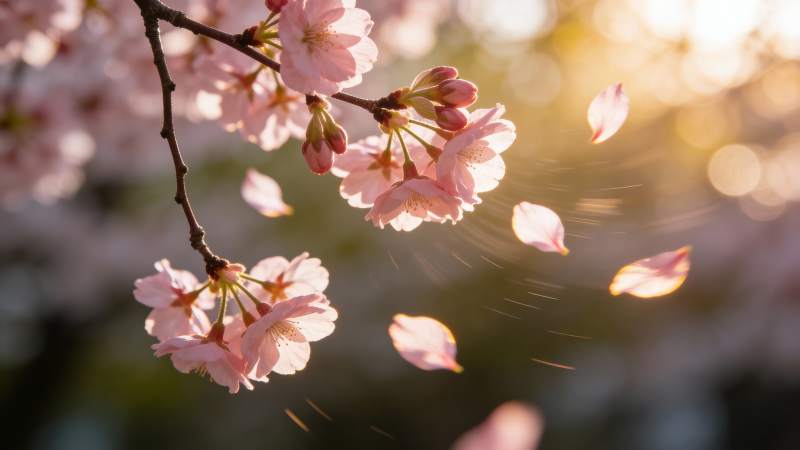 樱花纷飞春意浓图片