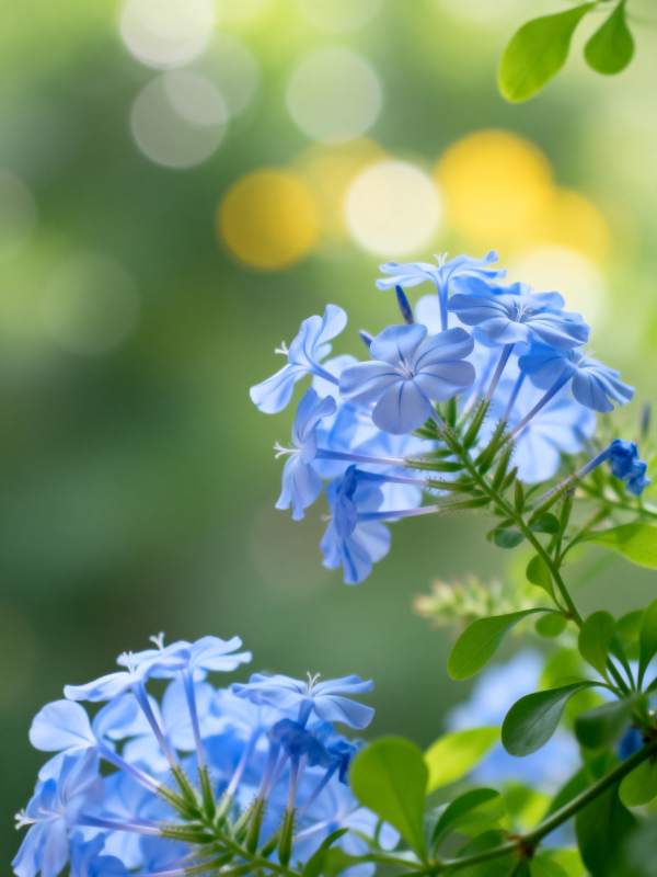 蓝花绽放 绿意盎然图片