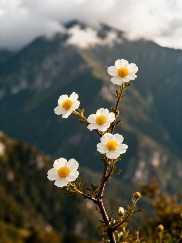 山野白花绽放图片