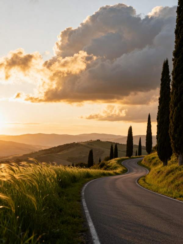 托斯卡纳黄昏之路图片