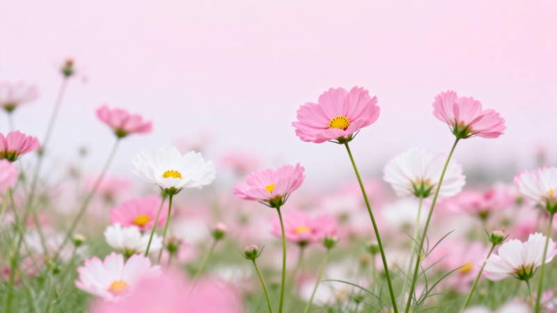 粉白花海春意浓图片