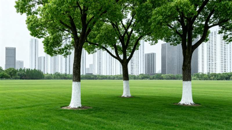 绿树成荫的城市公园图片