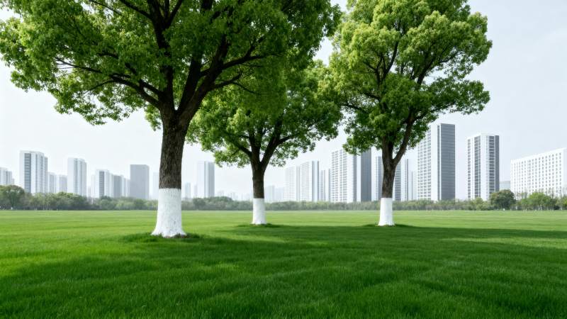 绿树成荫的城市公园图片